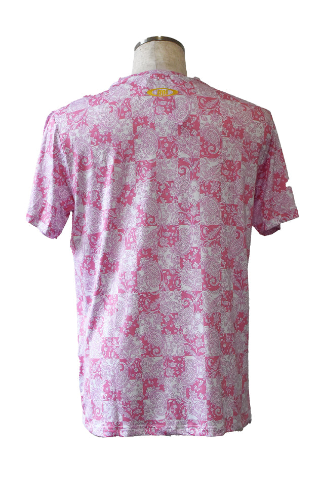 ピンク】ペイズリー柄Tシャツ ※左袖にマーキング可 – ActiveM JAPAN