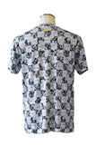 【ネイビー ・ホワイト】ペイズリー柄Tシャツ　※左袖にマーキング可