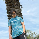 スポーツタイポグラフィ【エメラルド】 Tシャツ ※左袖にマーキング可