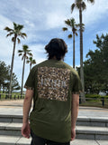 グリーンActiveMカモ柄 Tシャツ　※左袖にマーキング可