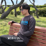 スポーツタイポグラフィ【ブラック】ストレッチロングTシャツ ※左袖にマーキング可