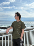 グリーンActiveMカモ柄 Tシャツ　※左袖にマーキング可