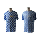 ペイズリー柄【ブルー】Tシャツ　※左袖にマーキング可