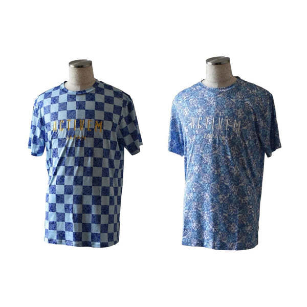 ペイズリー柄【ブルー】Tシャツ ※左袖にマーキング可 – ActiveM JAPAN