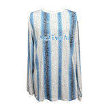 ストライプ柄ストレッチロングTシャツ ※左袖にマーキング可