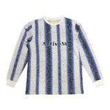ストライプ柄ストレッチロングTシャツ ※左袖にマーキング可