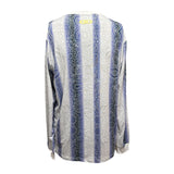 ストライプ柄ストレッチロングTシャツ ※左袖にマーキング可