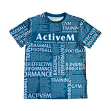 スポーツタイポグラフィ【エメラルド】 Tシャツ ※左袖にマーキング可