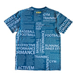 スポーツタイポグラフィ【エメラルド】 Tシャツ ※左袖にマーキング可