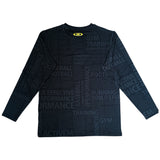 スポーツタイポグラフィ【ブラック】ストレッチロングTシャツ ※左袖にマーキング可