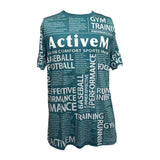 スポーツタイポグラフィ【エメラルド】 Tシャツ ※左袖にマーキング可