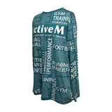 スポーツタイポグラフィ【エメラルド】ストレッチロングTシャツ ※左袖にマーキング可