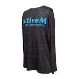 スポーツタイポグラフィ【ブラック】ストレッチロングTシャツ ※左袖にマーキング可