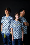 【ネイビー】amjペイズリー Tシャツ　※マーキング非対応